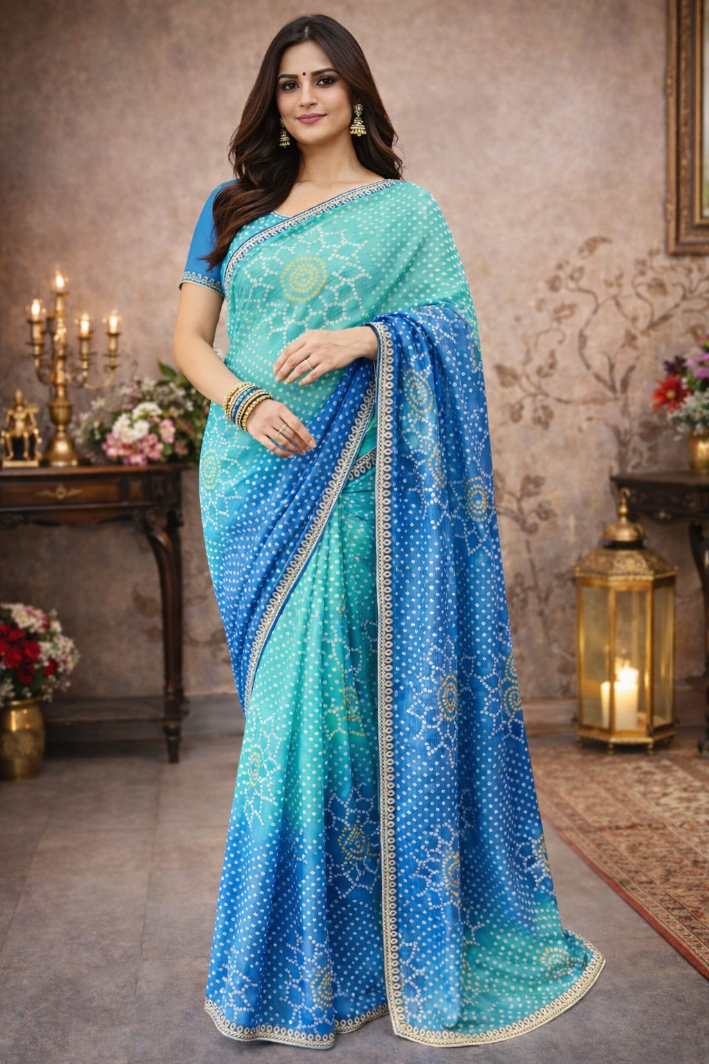 Neelaya Bandhej Grace Saree