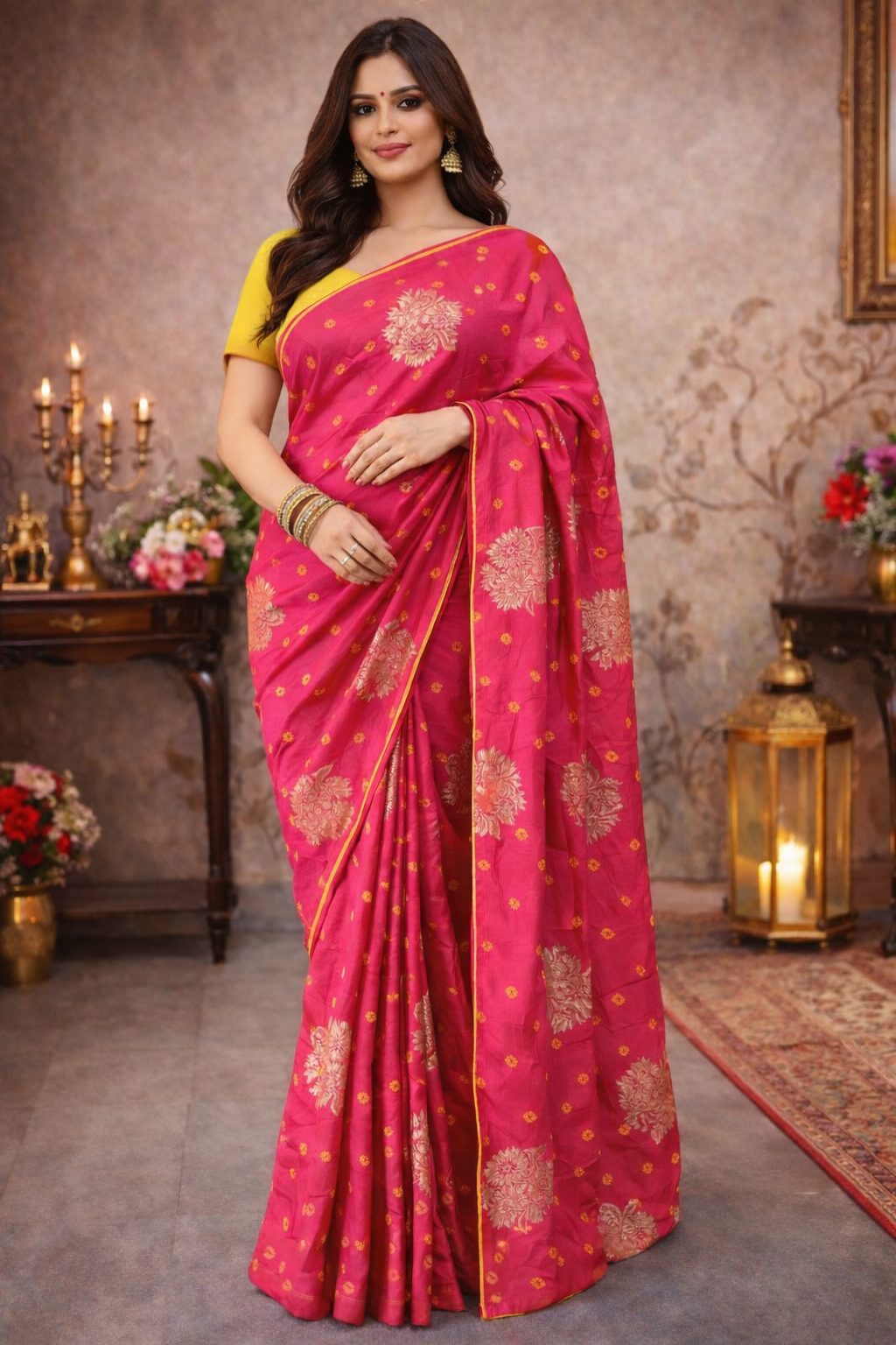 Gulnaar Zari Bandhej Saree